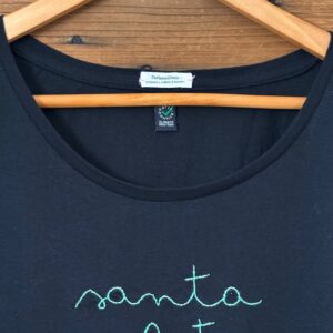 SANTA SUBITO - L WOMAN BIO (Nera ricamo verde acqua)