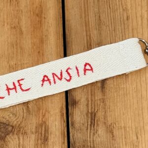 PORTACHIAVI "CHE ANSIA" ricamato a mano