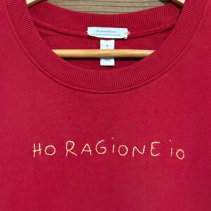 FELPA COLORS UNISEX L - "HO RAGIONE IO" (Colore rosso ricamo giallo)