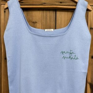 CANOTTA MOJITO AL SOLE L/XL - "SANTA SUBITO" (Color azzurra)