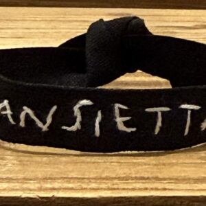 BRACCIALE COLOR NERO "ANSIETTA" ricamato a mano