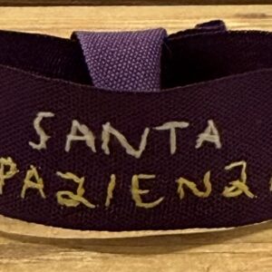 BRACCIALE COLOR VIOLA "SANTA PAZIENZA" ricamato a mano