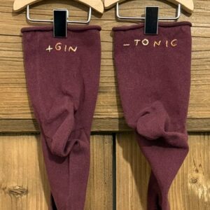 CALZINI GAMBALE 13CM * +GIN / -TONIC (Vinaccia ricamo mix di colori 37/39)