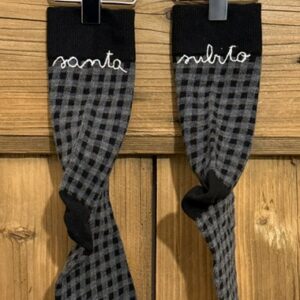 CALZINI GAMBALE 17CM * SANTA - SUBITO (Vichy nero&grigio bianco 37/39)