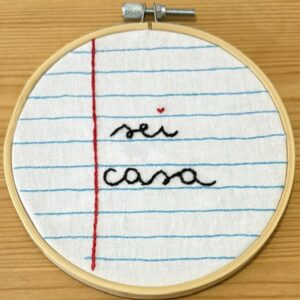 TELAIO "PAGINA *SEI CASA*" ricamato a mano