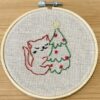 TELAIO "GATTO DI NATALE" ricamato a mano