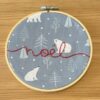 TELAIO "NOEL CON 3 ORSETTI" ricamato a mano