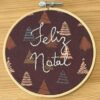 TELAIO "FELIZ NATAL CON ALBERELLI" ricamato a mano
