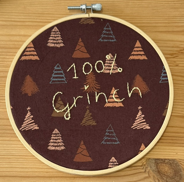 TELAIO "100% GRINCH" ricamato a mano